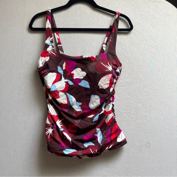 Athleta Square Neck Floral Tankini Swim Top/ Bottom Sz M - Picture 3 of 14